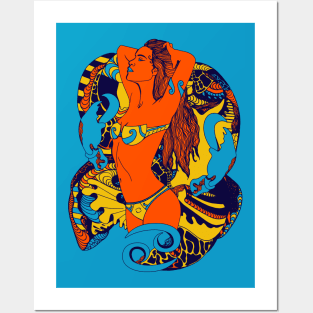 Orange Blue Cancer Beauty Posters and Art